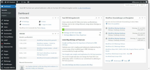 WordPress-Dashboard Screenshot