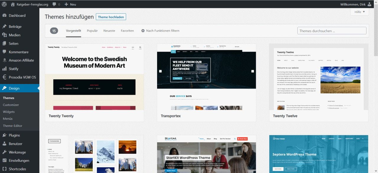 WordPress Theme installieren