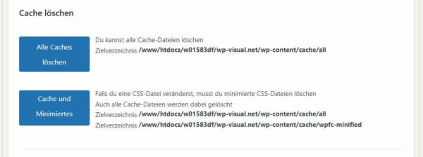 WordPress Cache leeren