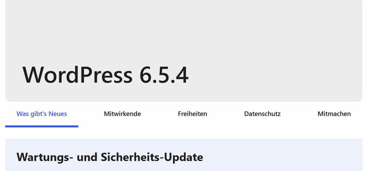 WordPress 6.5.4 Wartungs-Update