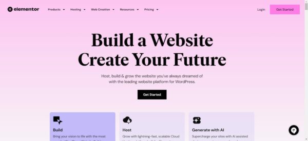 Page Builder Elementor Webseite