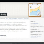 Statify Plugin im WordPress-Dashboard mit Übersicht der Funktionen und Datenschutzinformationen.